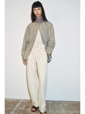 ZARA PLAID HIGH-NECK JACKET